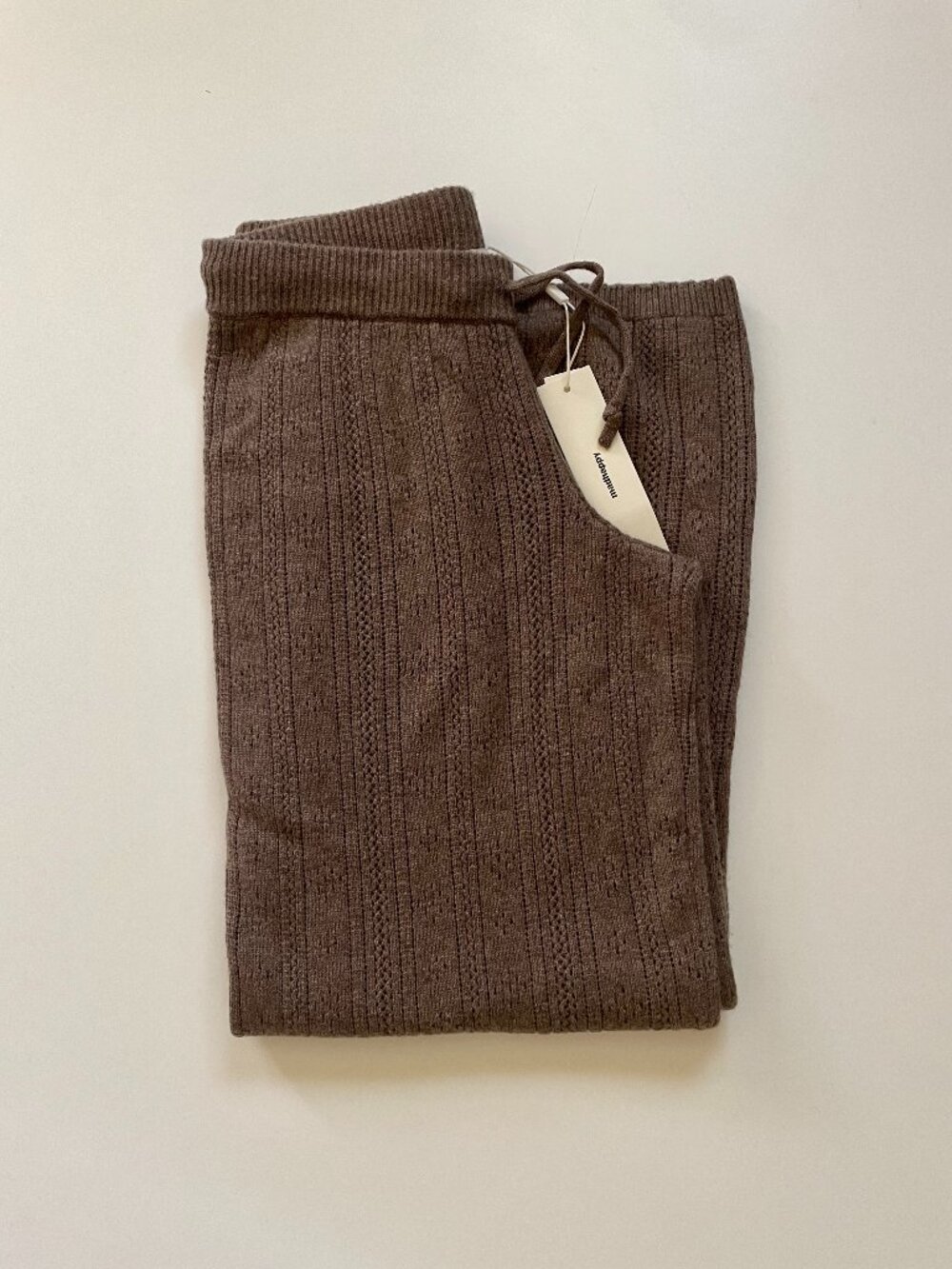 Madhappy Pointelle Sweater Knit Straight Lag Pant for Relaxed Comfort